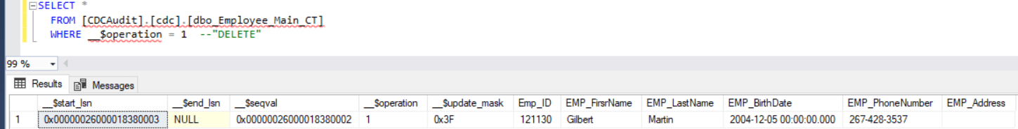 SQL Server CDC: Auditing DML Changes 3